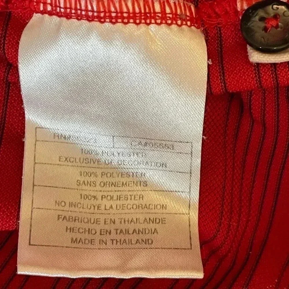 Nike Golf Polo Shirt Mens Extra Large Red Striped Short Sleeve Dri Fit Golfer